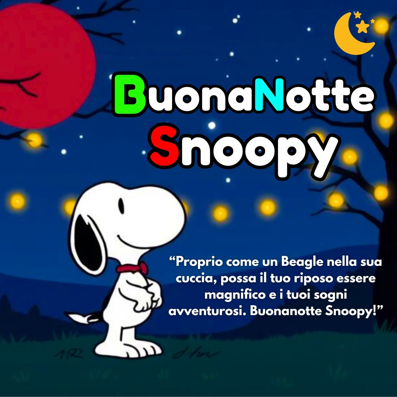 Buonanotte Snoopy Immagini, GIF, Frasi Nuove Gratis 2025