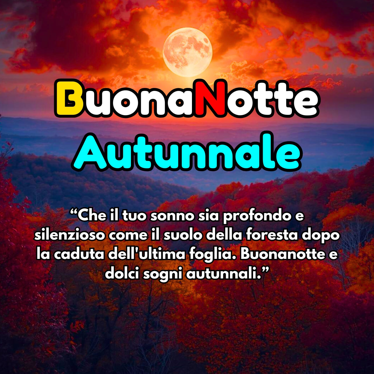 Buonanotte Autunnale Immagini, GIF, Frasi Nuove Gratis 2025
