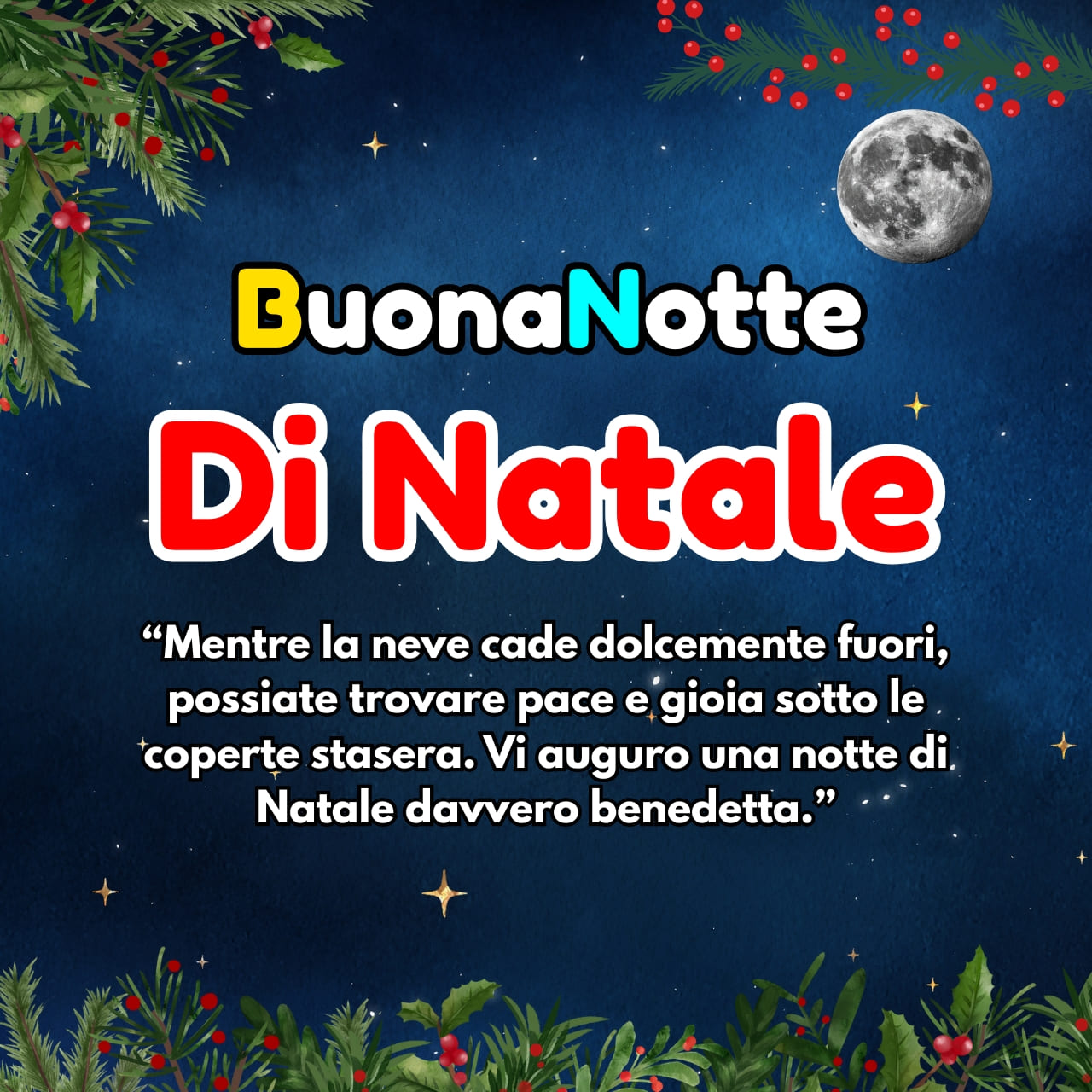 Buonanotte di Natale Immagini, GIF, Frasi Nuove Gratis 2025