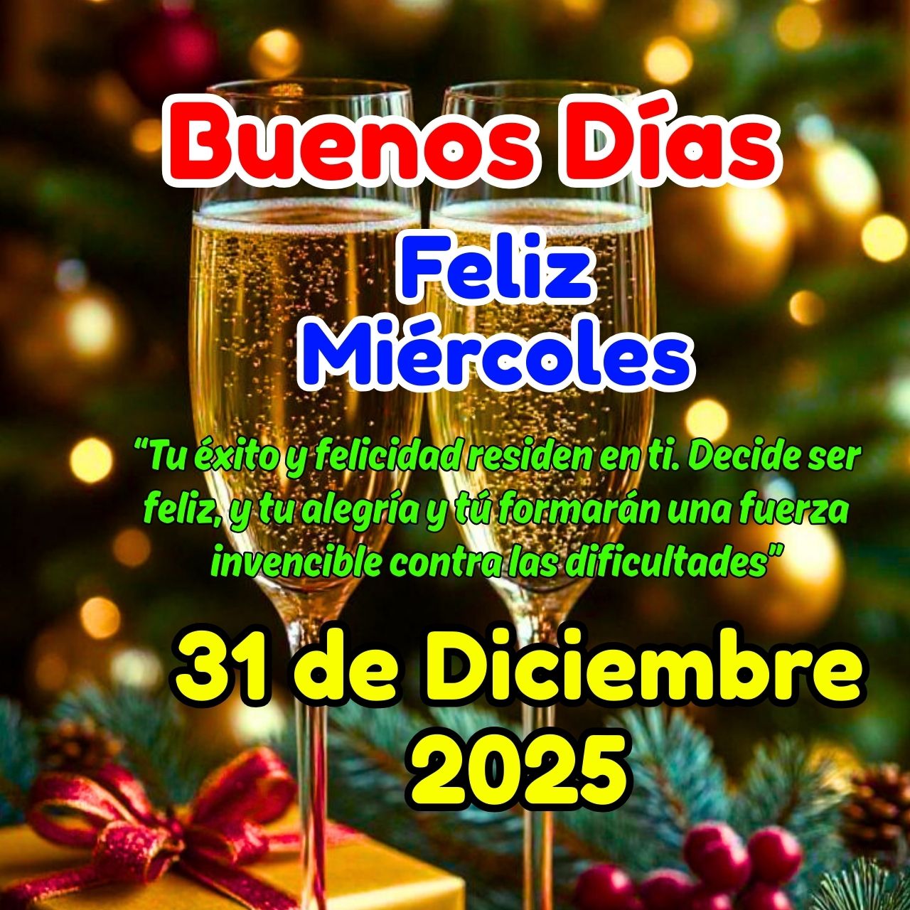 Buenos Días 31 de Diciembre 2025 Feliz Miercoles Imágenes y Mensajes y Frases Gratis