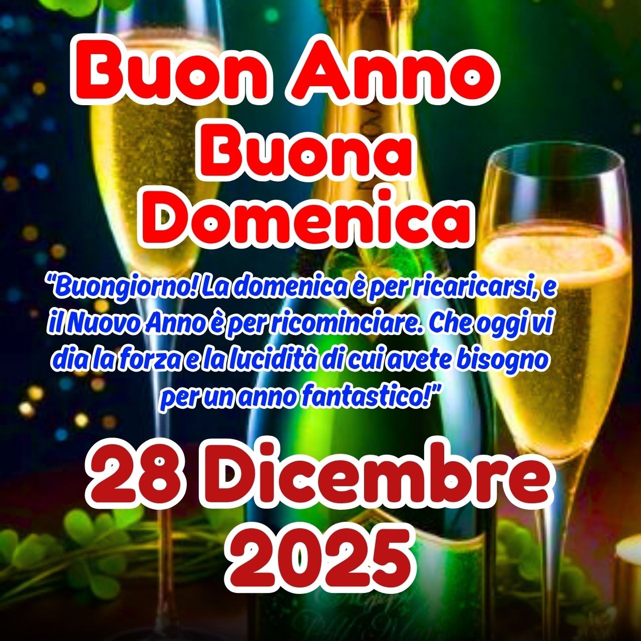Buon Anno 28 Dicembre 2025 Buongiorno Domenica Immagini, GIF e Frasi
