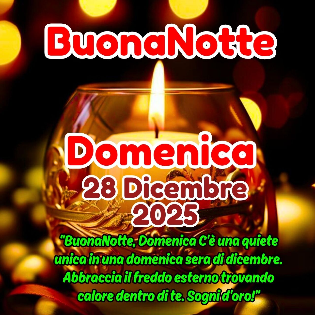 Buonanotte 28 Dicembre 2025 Immagini e GIF Buona Domenica