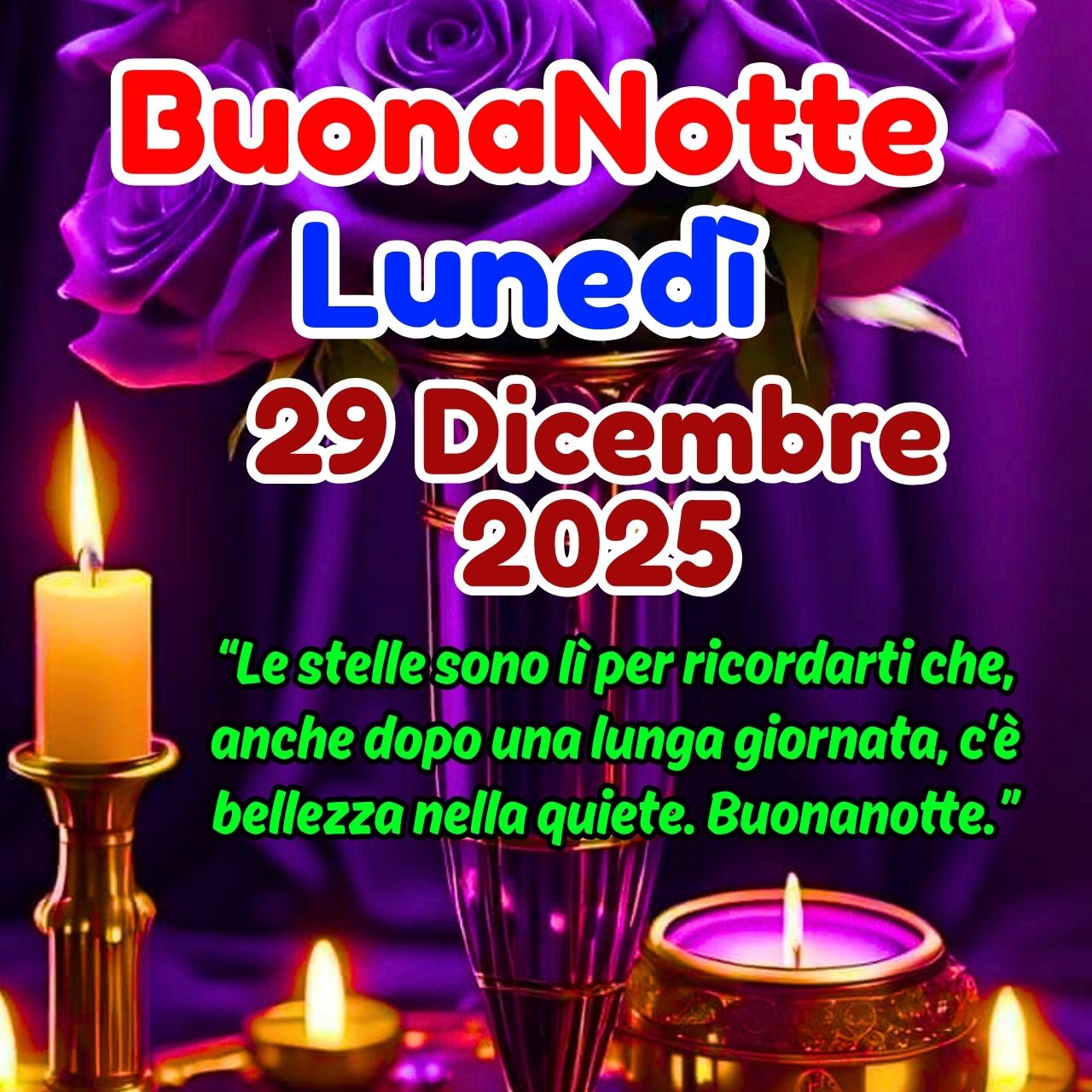 Buonanotte 29 Dicembre 2025 Immagini e GIF Buon Lunedì