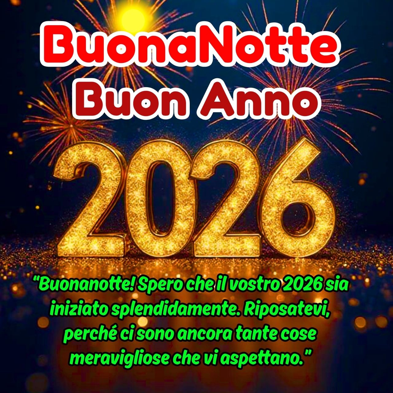 Buonanotte Buon Anno 2026 Immagini, GIF e Frasi Nuove Gratis