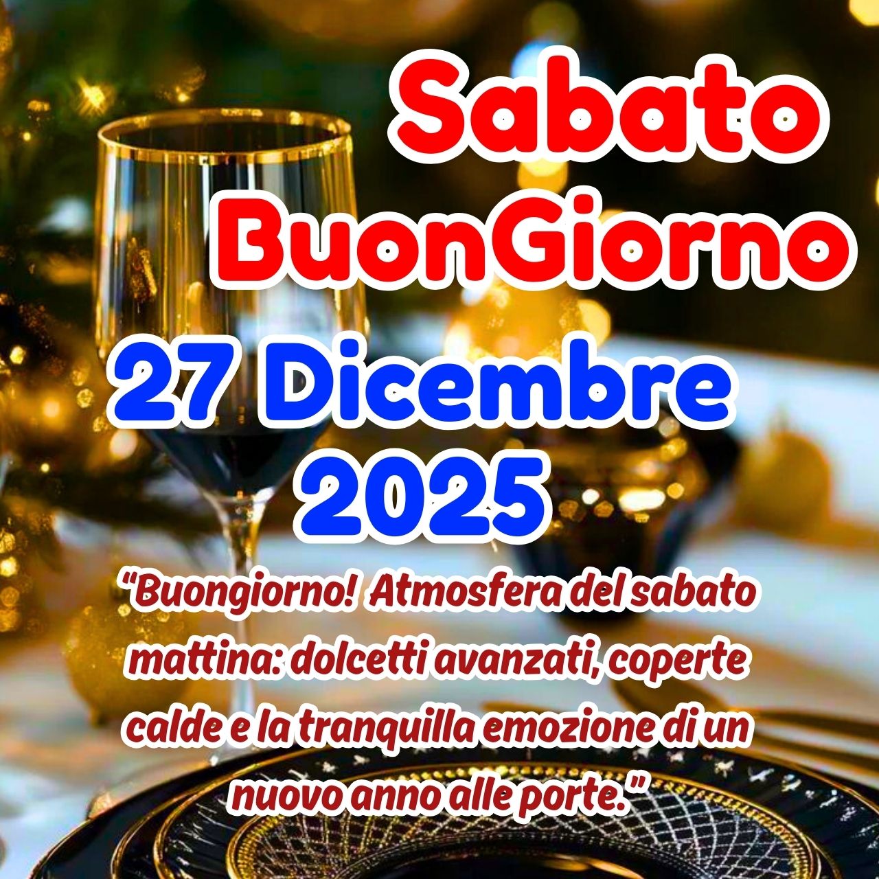 Buongiorno 27 Dicembre 2025 Immagini, GIF, Frasi Nuove Gratis