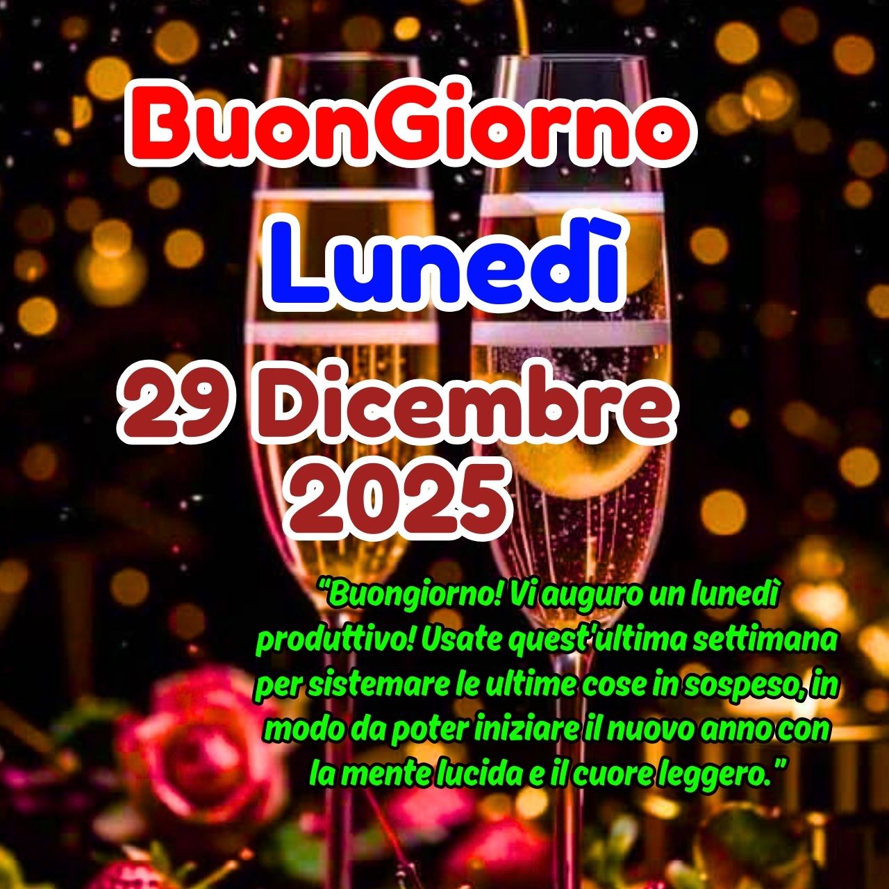 Buongiorno 29 Dicembre 2025 Immagini, GIF, Frasi Nuove Gratis