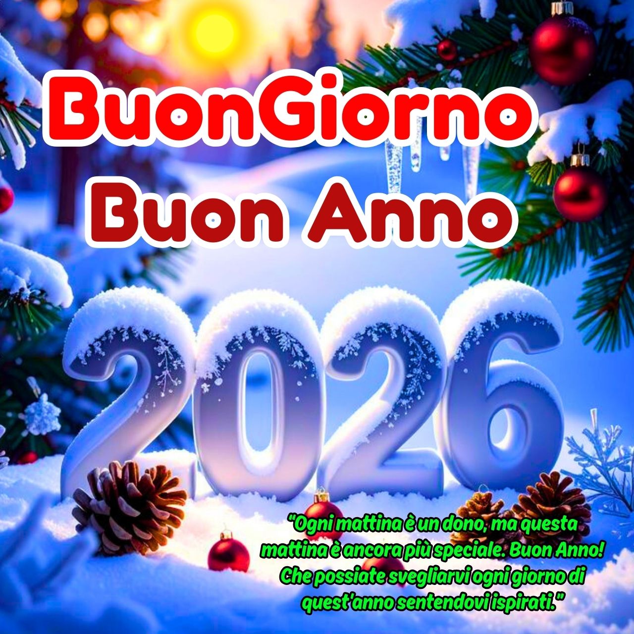 Buongiorno Buon Anno 2026 Immagini, GIF e Frasi Nuove Gratis