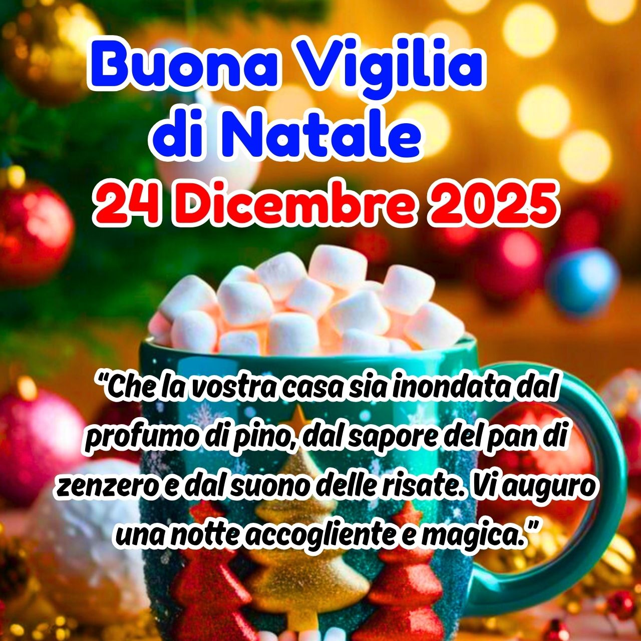 Buongiorno e Buona Vigilia di Natale 24 Dicembre 2025 Immagini, GIF e Frasi