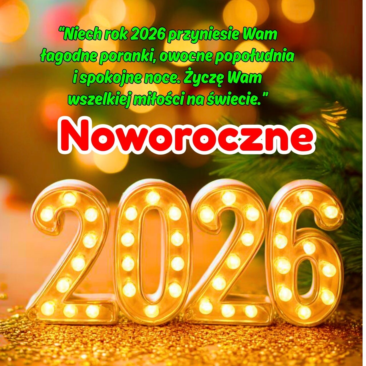 Najładniejsze życzenia noworoczne 2026. Życzenia na Nowy Rok 2026 Gify, Obrazy, Pozdrowienia i Cytaty