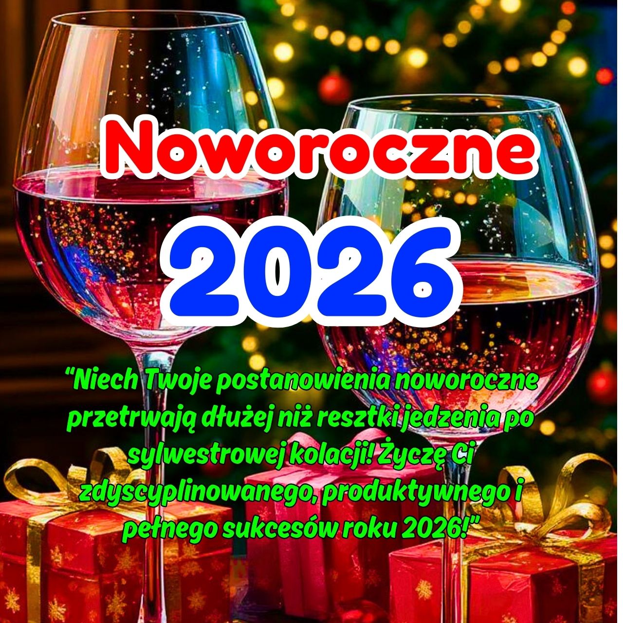 Życzenia noworoczne 2026 GIF, Obrazy, Pozdrowienia i Cytaty