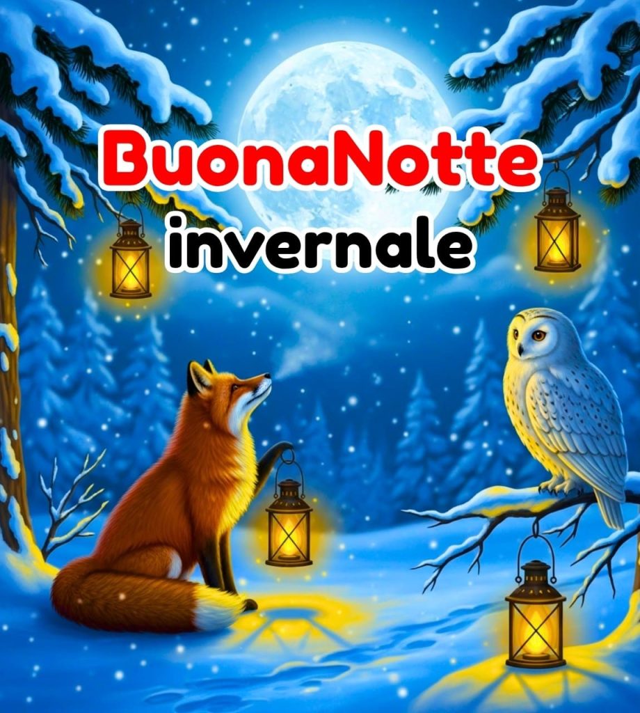 divertente immagini buonanotte invernali