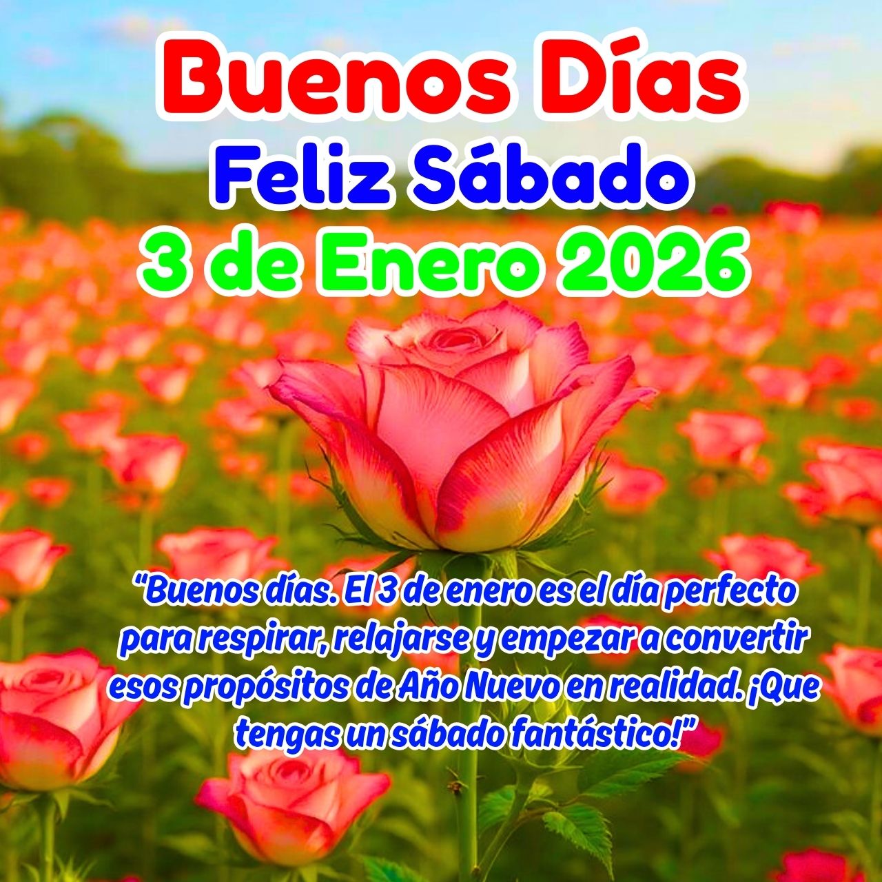 Buenos Días 3 de Enero 2026 Feliz Sábado Imágenes y Mensajes y Frases Gratis