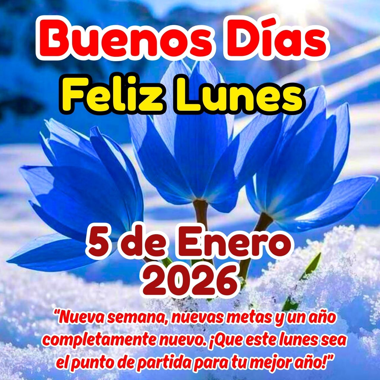 Buenos Días 5 de Enero 2026 Feliz Lunes Imágenes para Estados de WhatsApp