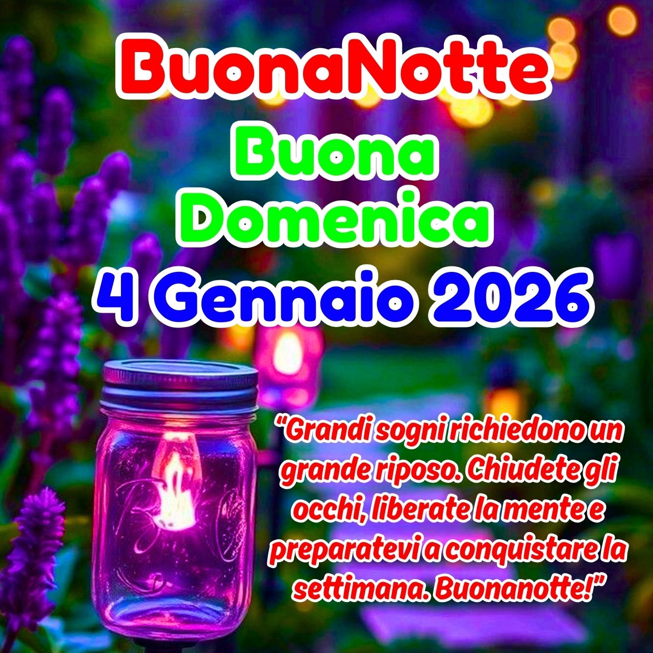 Buonanotte 4 Gennaio 2026 Buona Domenica Immagini, GIF e Frasi