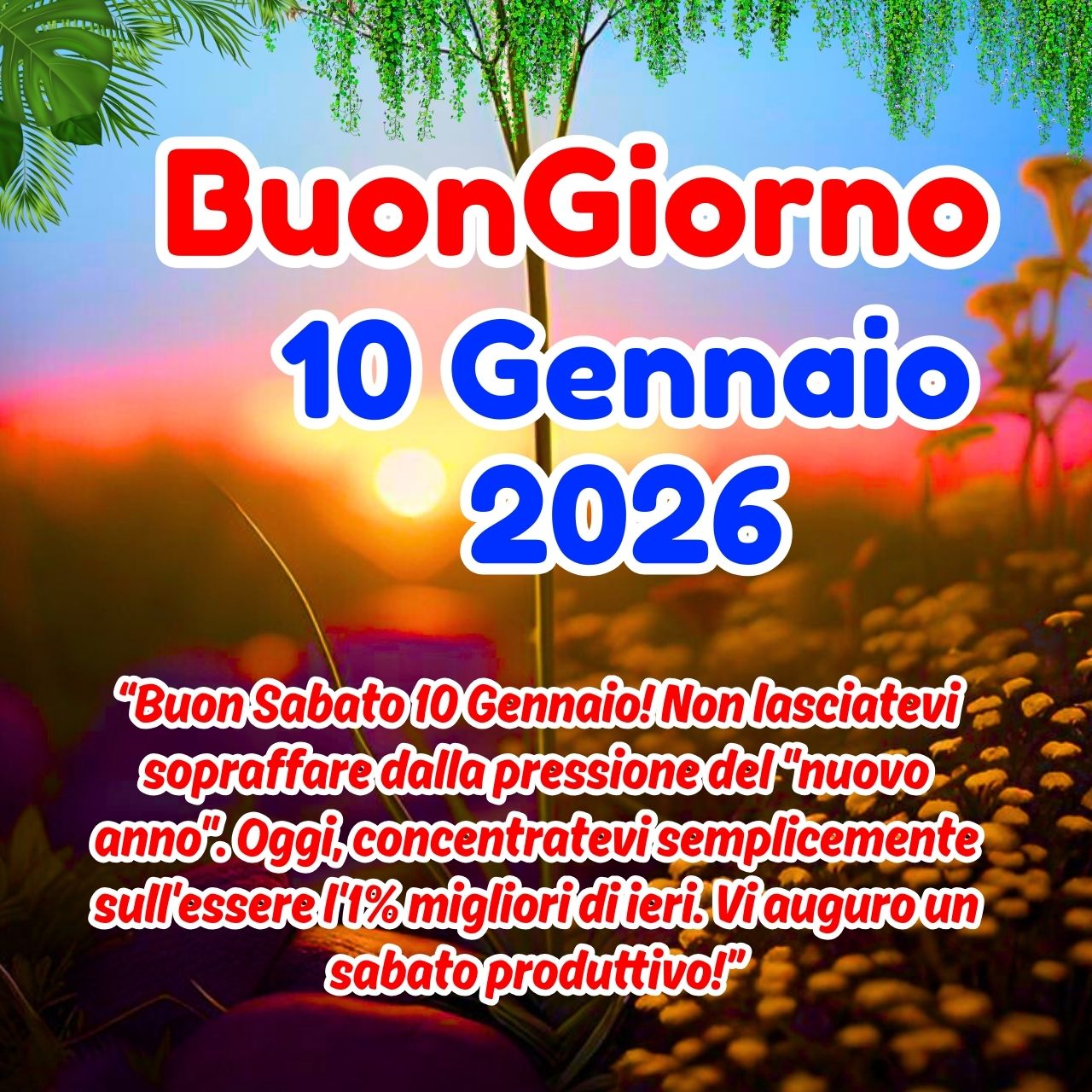 Buongiorno 10 Gennaio 2026 Buon Sabato Immagini e GIF
