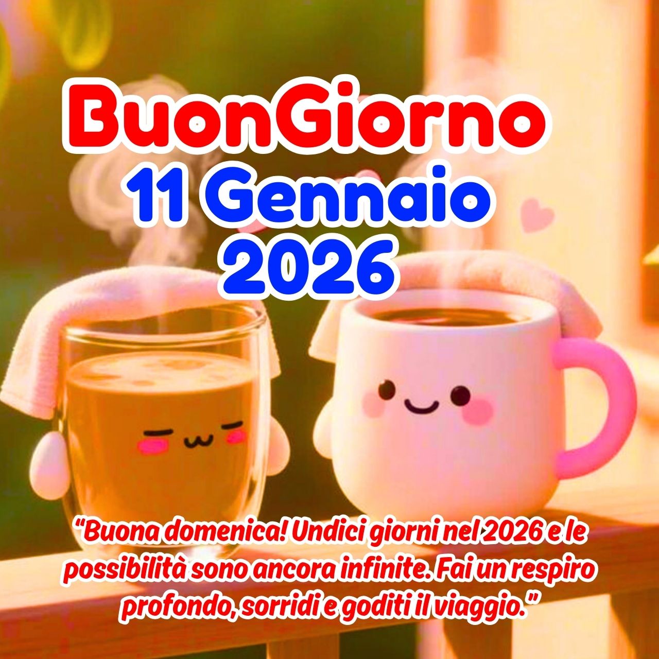 Buongiorno 11 Gennaio 2026 Buona Domenica Immagini e GIF