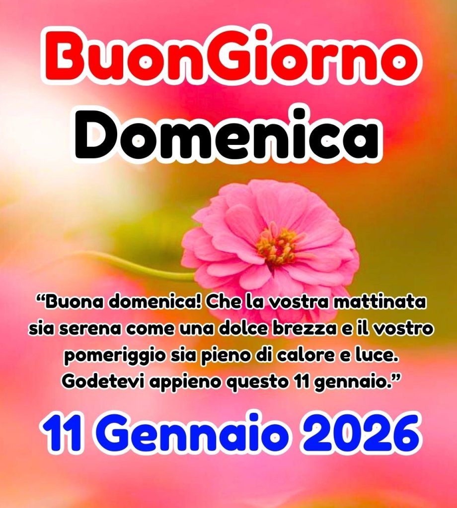 Buongiorno Domenica 11 Gennaio 2026